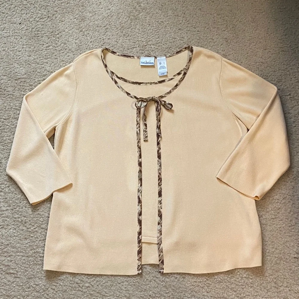 Villager A Liz Claiborne Co 1-Piece Sweater Beige Brown Sz Lrg - Picture 12 of 12